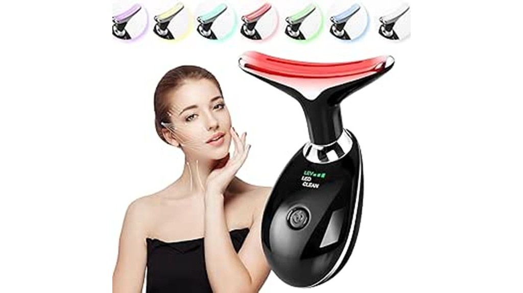 facial massage with colorful wand